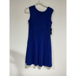 Womans Ny + C Small Blue Fit & Flare Knee Length Dress Nwt